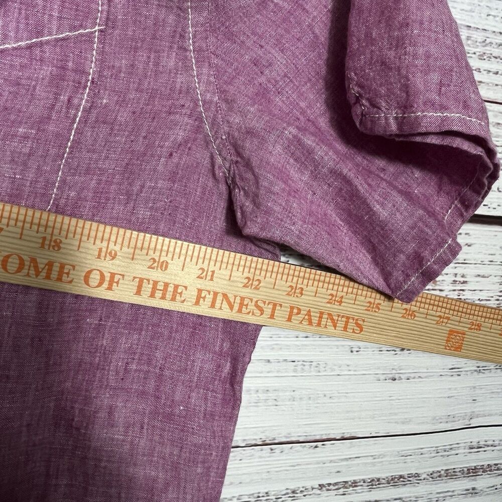 Tommy Bahama Shirt Relax Mens M Pink 100% Linen Short Sleeve Button Down Resort - Picture 11 of 13